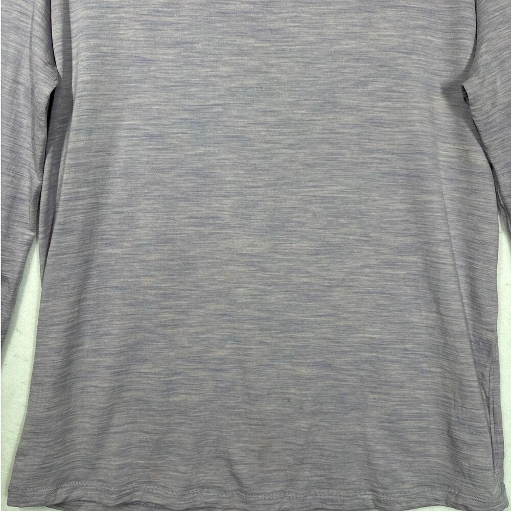 WoolX 3/4 Sleeve Merino Wool Round Neck Top Women's L Heathered Lavender Purple - Picture 3 of 8